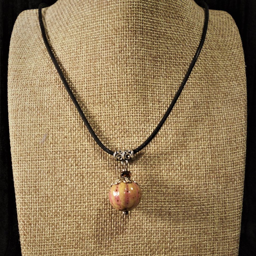 necklace ceramic glass beaded